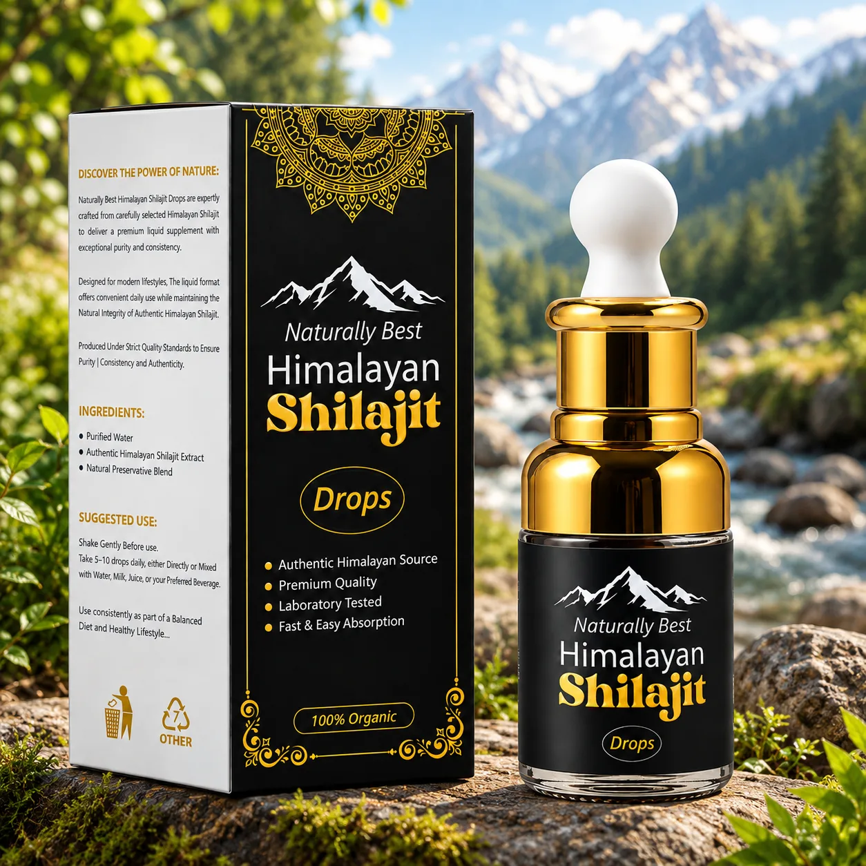 Naturally Best Himalayan Shilajit Drops – 100% Organic